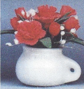 Dollhouse Miniature Red Rosebud/Carnation.